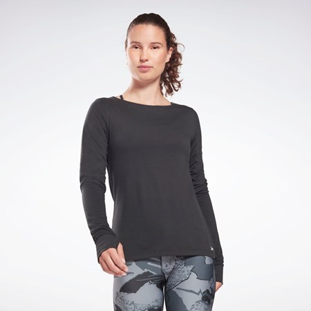 Reebok Workout Ready Supremium Long Sleeve T-Shirt Černé | ULHYT2810