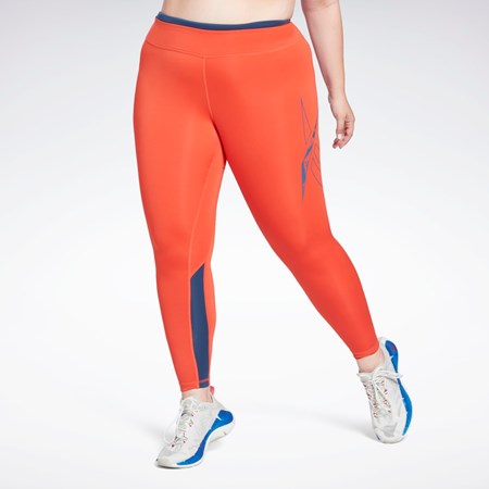 Reebok Workout Ready Vector Leggings (Plus Size) Červené | UCFZA2175