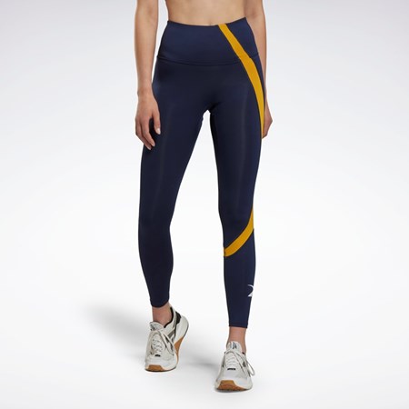 Reebok Workout Ready Vector Leggings Tmavě Blankyt | SYPQA3284